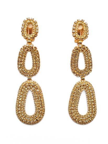 výrazné krystalové vysací náušnice na klipu