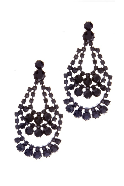 Strass earrings – black
