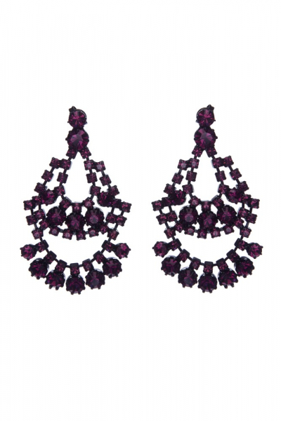 Fialové visací náušnice