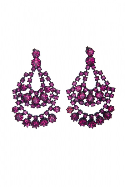 Fuchsiové visací náušnice