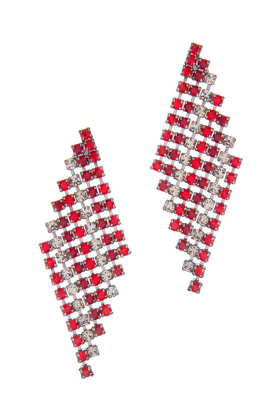 štrasové náušnice na puzetě, siamovo šedivá kombinace / rutheniový pokov