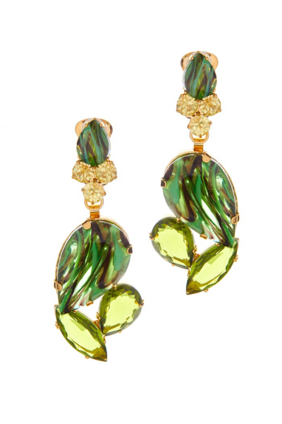 elegant earrings, antique gold plating