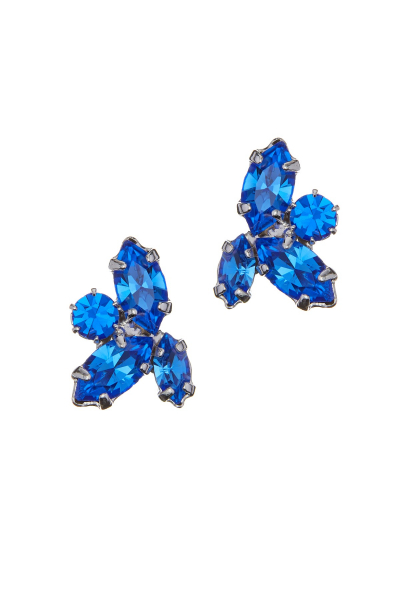 modré krystalové pecky do ucha