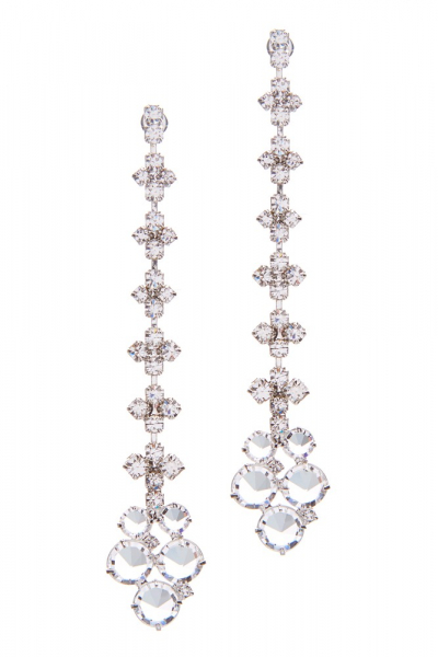 Long crystal earrings