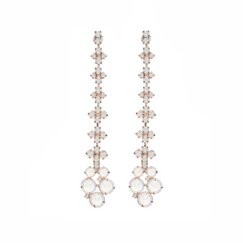 Dlouhé štrasové opálové náušnice