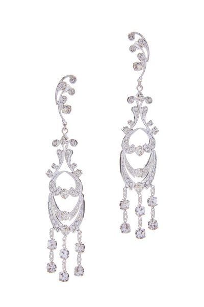 Štrasové náušnice – stříbrná galvanizace