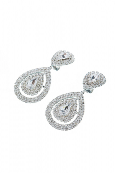 Krásné štrasové náušnice, klips