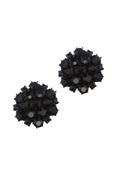 Krásné náušnice z českých broušených kamenů v černé barvě