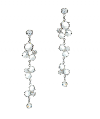 Visací náušnice z čirých krystalů – šanel