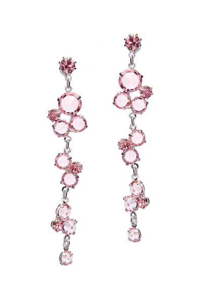 Visací náušnice, růžové krystaly