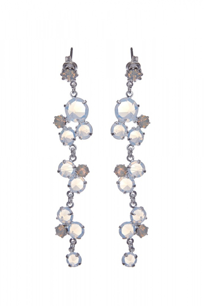 Visací náušnice, bílý opál