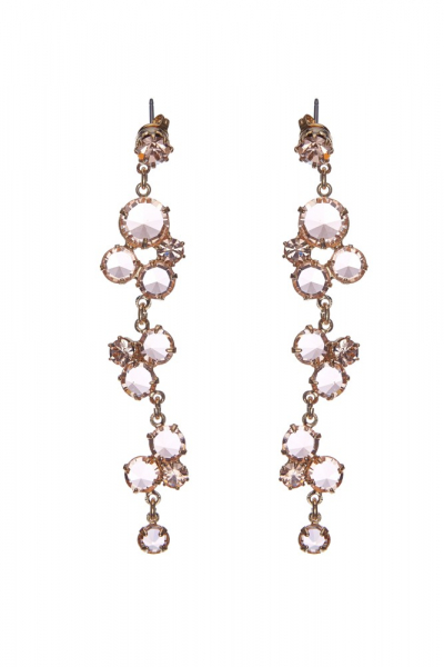 Visací šanelové náušnice, zlatavý odstín