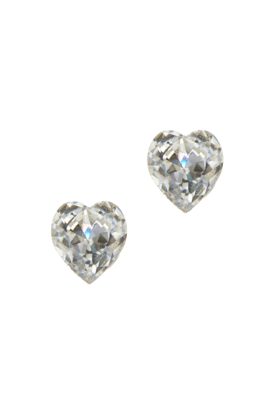 Náušnice pecky, krystalové srdíčko 