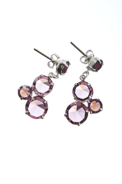 Earrings made from Czech rhinestones, pin