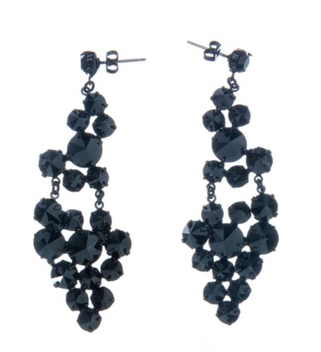 Exclusive earrings made from Czech rhinestones, pin