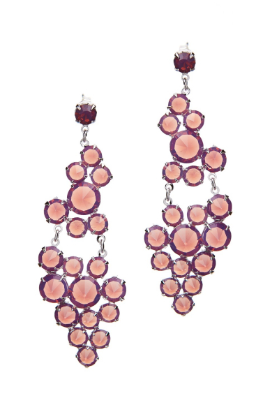 Exclusive earrings from Czech rhinestones, pin