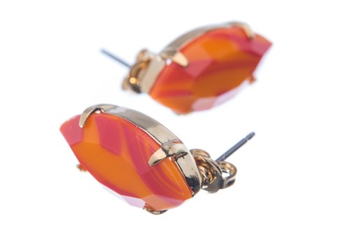 Náušnice se speciálním kamenem, oranžovo-červené