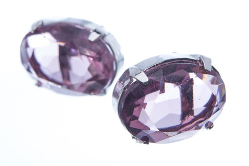 Náušnice se speciálním kamenem, light ametyst