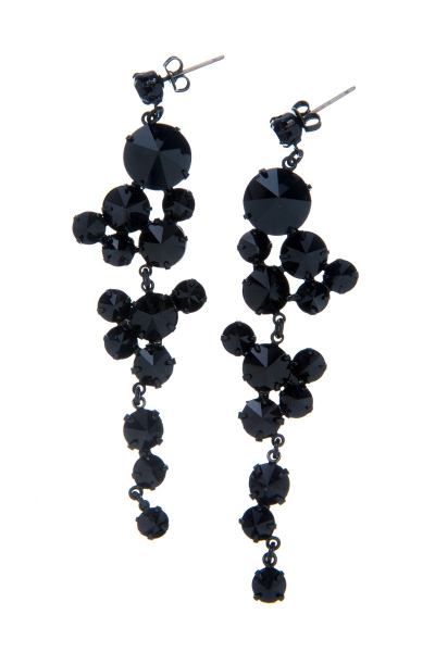 Visací černé náušnice