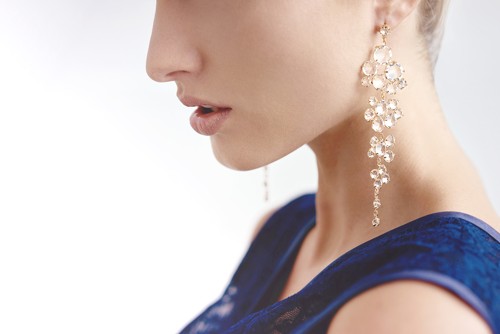 Rich crystal dangle earrings