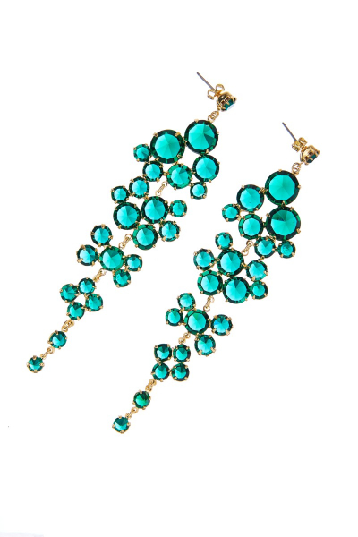 Luxusní visací náušnice z emeraldových krystalů