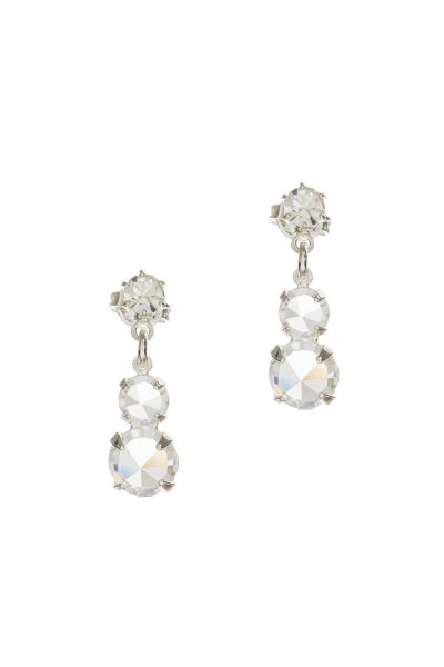 Gentle rhinestone earrings, pin
