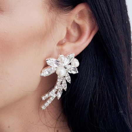 Krystalovo perlové náušnice