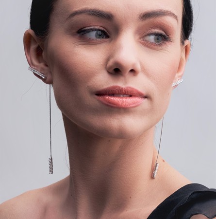 náušnice na celé ucho s přívěskem