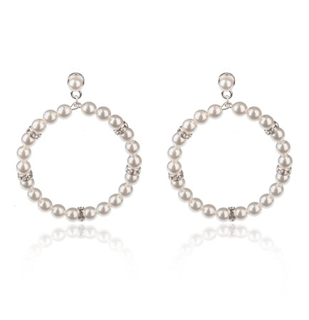 kruhové perličkovo štrasové náušnice