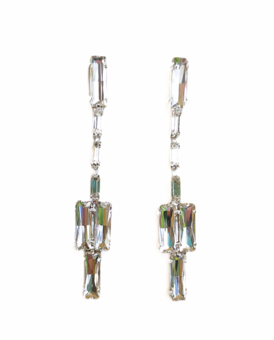 Dangle crystall baguette earrings