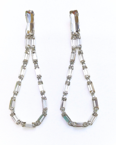 Dangle crystall baguette earrings