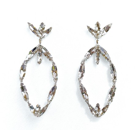 Dangle crystall navette earrings