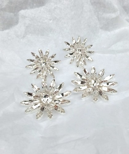 krystalové vysací náušnice "kopretina"