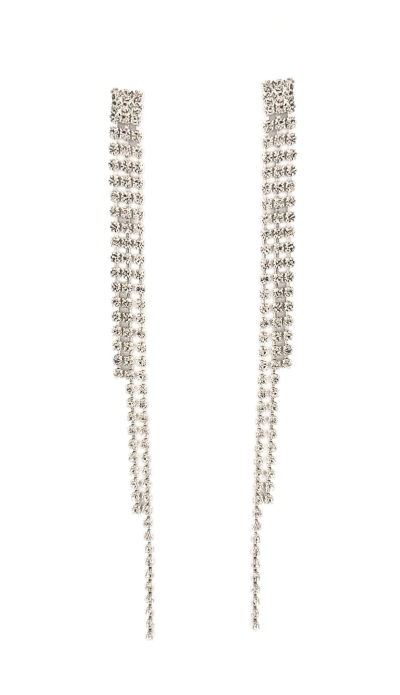 dlouhé štrasové třásně do ucha