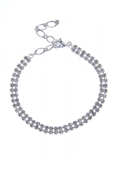 štrasový náramek, stříbrná galvanizace