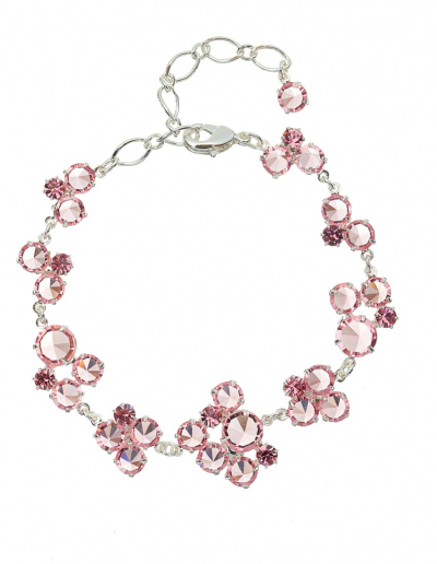Náramek z růžových krystalů - šatonů