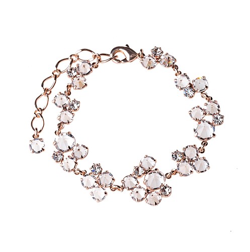 krystalový náramek v růžovém kovu