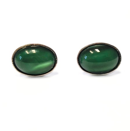 Elegantní manžetový knoflík s ručně vyráběným skleněným kamenem