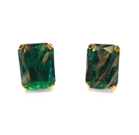 Elegantní manžetový knoflík s ručně vyráběným skleněným kamenem