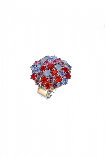 Beautiful ring made from czech rhinestones in spring colours