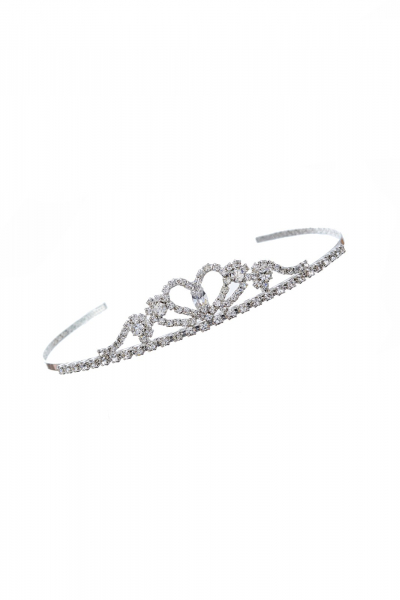 wedding tiara crystal / silver plated