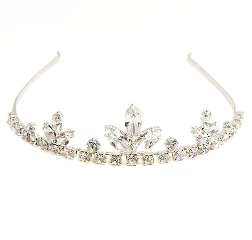 wedding tiara crystal / silver plated