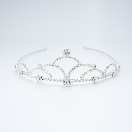 wedding tiara crystal / silver plated