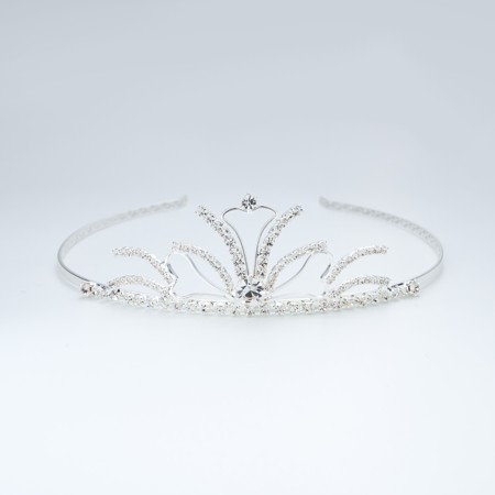 wedding tiara crystal / silver plated