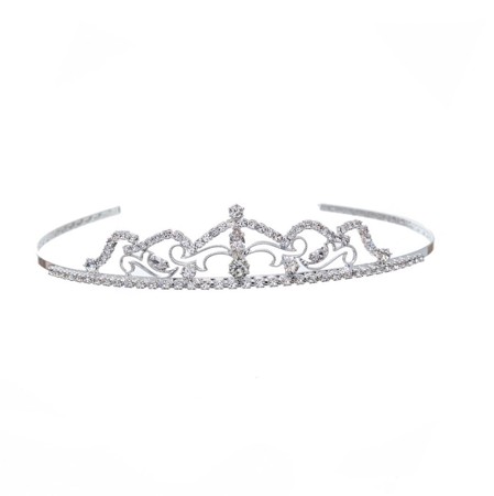 wedding tiara crystal / silver plated