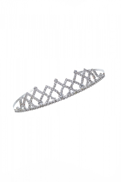 wedding tiara crystal / silver plated