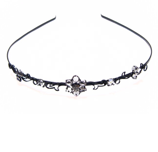svatební čelenka krystal / černá