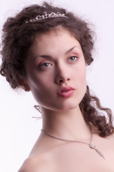 wedding tiara crystal + pearl / silver plated