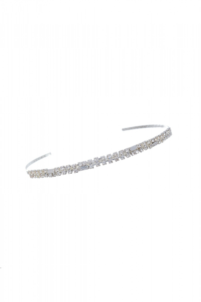 wedding tiara crystal / silver plated