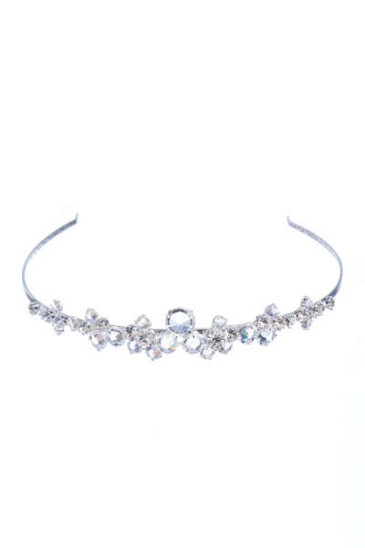 wedding tiara crystal / silver plated